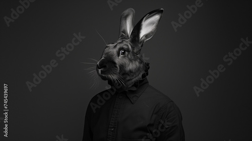 black rabbit in a tunic