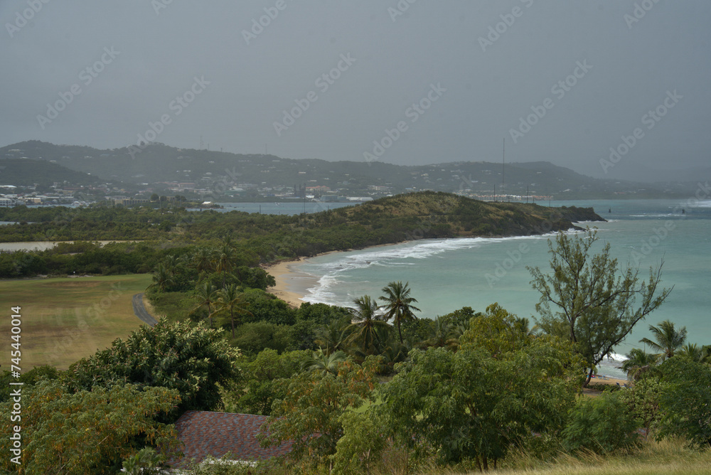 High up view of Buccaneer beach in St Croix High up view of Buccaneer beach in St Croix