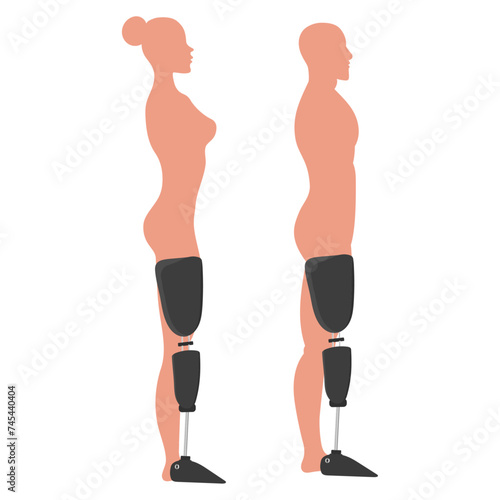 Legs Prosthetic Limb man and woman Prosthesis, artificial legs side