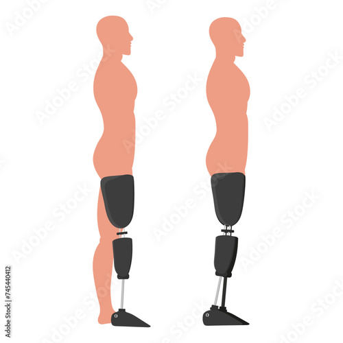 Legs Prosthetic Limb man Prosthesis, artificial legs side
