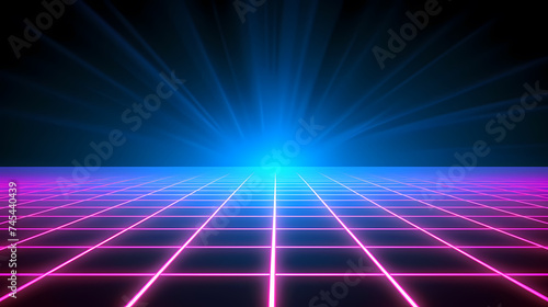 Wallpaper Mural Cyberspace grid background, blockchain and abstract technology background Torontodigital.ca