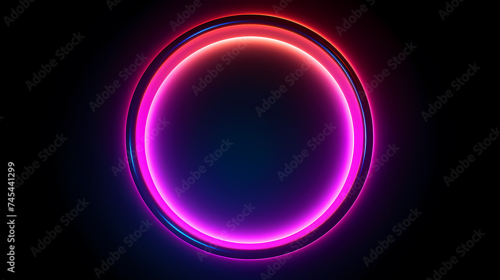 Lighting effect, bright illuminated circles on dark background Lighting effect, bright illuminated circles on dark background