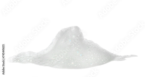 Canvas Print Colorful soap foam, colorful bubbles isolated on white, with clipping path