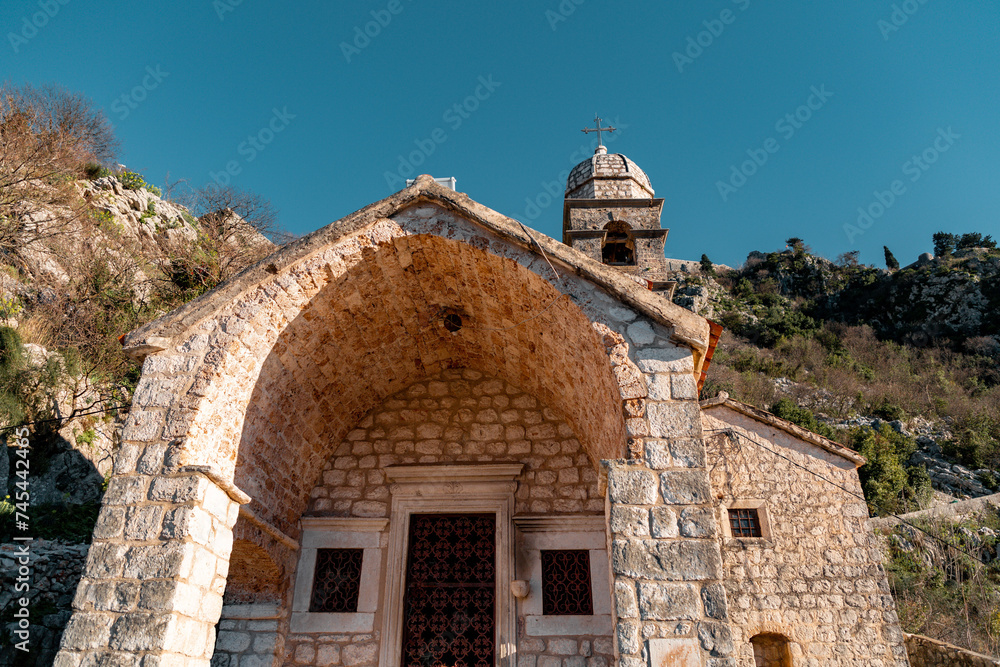 The Church of Our Lady of Remedy on the slope of St. John, Kotor, Montenegro