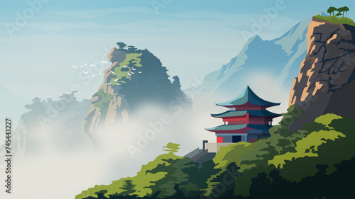 Buddhist temple in the mountains