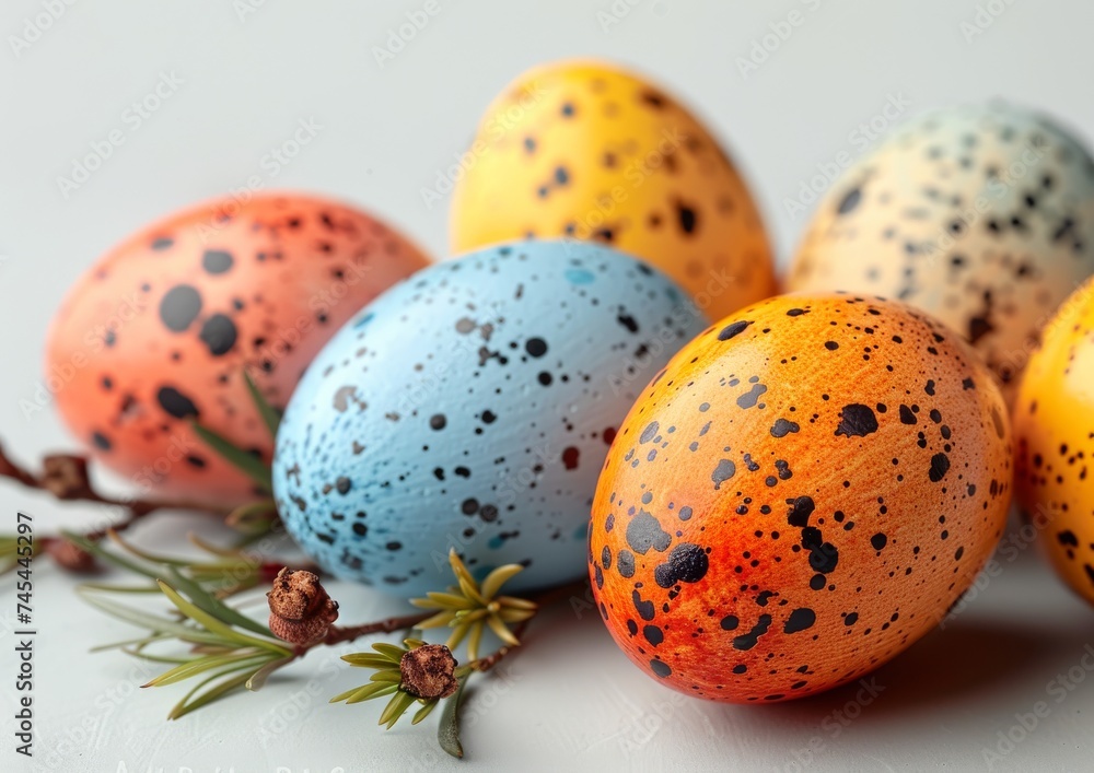 Multicolored Easter Egg Assortment. Happy Easter!