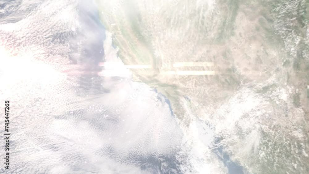 Vidéo Stock Earth zoom in from space and focus on Calabasas, California, USA. 3D Animation