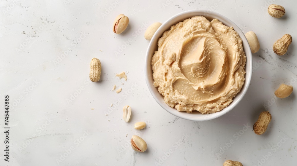peanut paste on a white background peanut paste on a white background