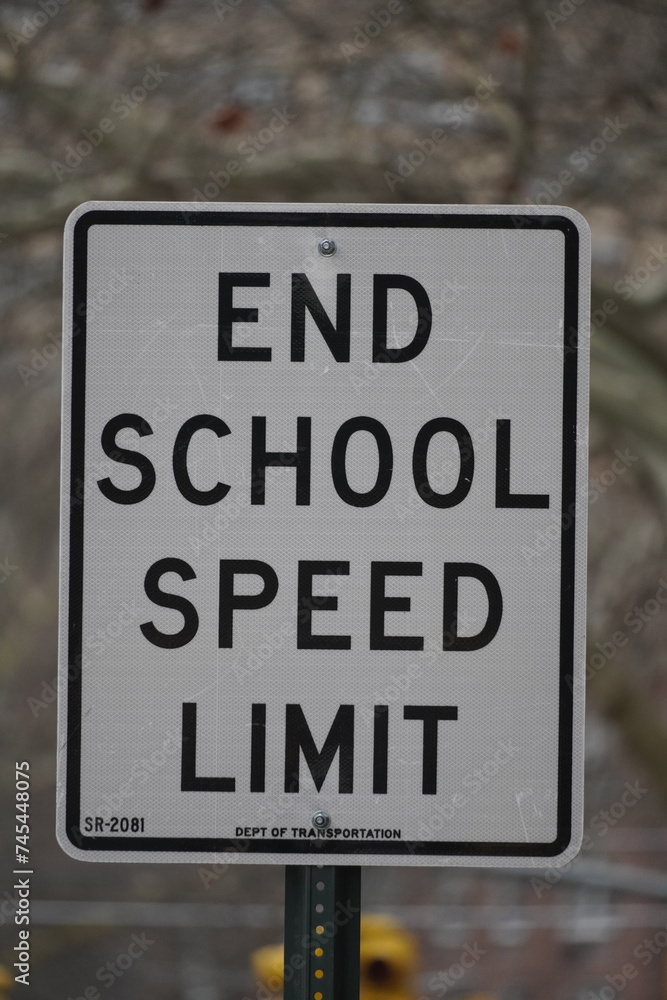 end school speed limit sign