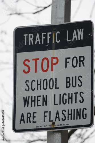 stop for school bus sign
