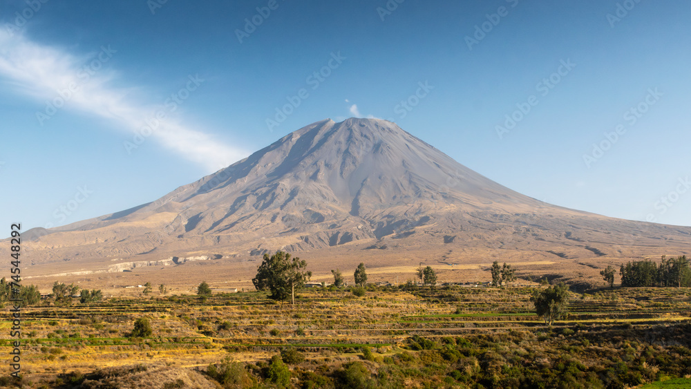 Minimal landscape of Misti volcano active