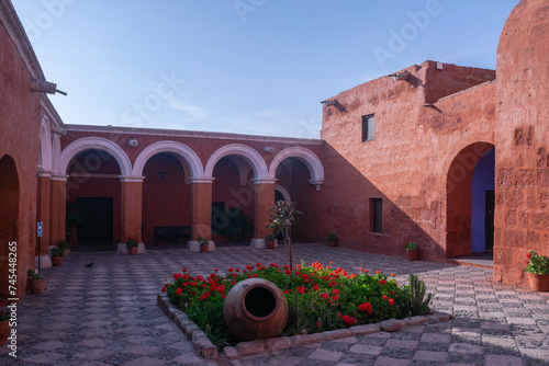Yard of Santa Catalina monastery in Arequipa photo