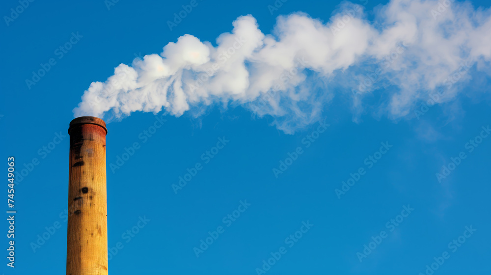 Factory emitting smoke and pollution, contributing to environmental degradation - Generative AI