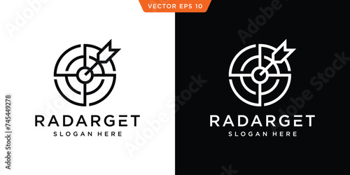 Vector of radar target logo, point, signal, area, template EPS 10