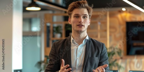 Male startupper in a modern...