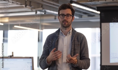 Male startupper in a modern...