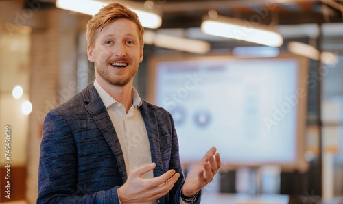 Male startupper in a modern...