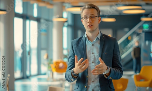 Male startupper in a modern...