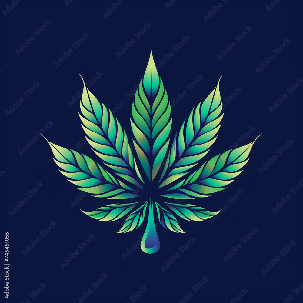 Marijuana Cannabis Leaf Symbol Logo Illustration, Generative AI Marijuana Cannabis Leaf Symbol Logo Illustration, Generative AI