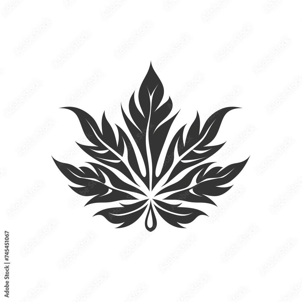 Marijuana Cannabis Leaf Symbol Logo Illustration, Generative AI Marijuana Cannabis Leaf Symbol Logo Illustration, Generative AI