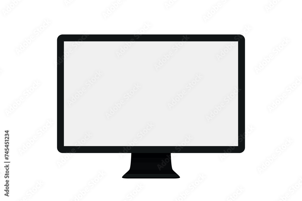 computer monitor, pc display, flat vector illustration computer monitor, pc display, flat vector illustration