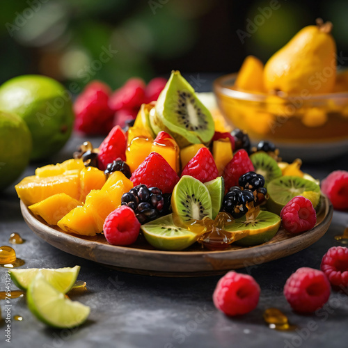 Tropical Fruit Platter with Honey Lime Drizzle - Refreshing Summer Delight
