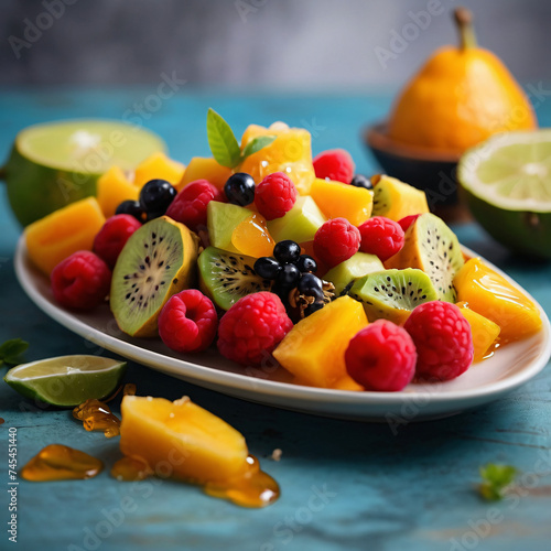 Tropical Fruit Platter with Honey Lime Drizzle - Refreshing Summer Delight