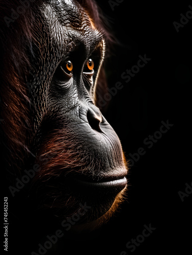 Closeup of an orangutan 