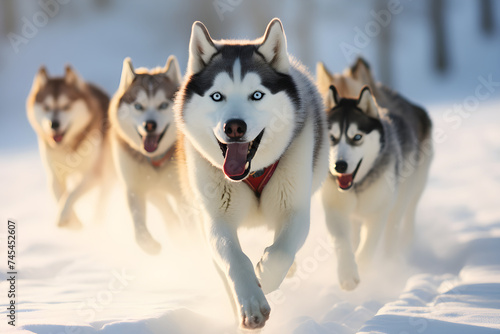 Huskies in Motion: A Dynamic Display of Power, Grace, and Teamwork Across a Wilderness of White