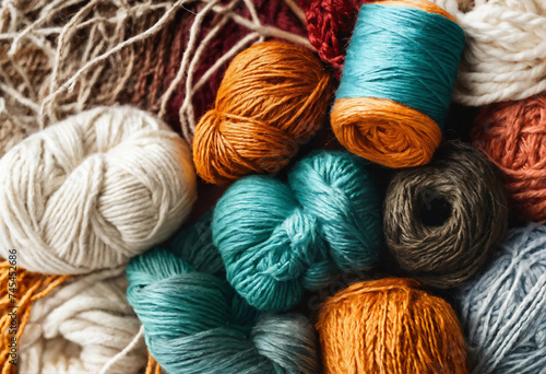 ナチュラルな毛糸、編み物など趣味のイメージ
