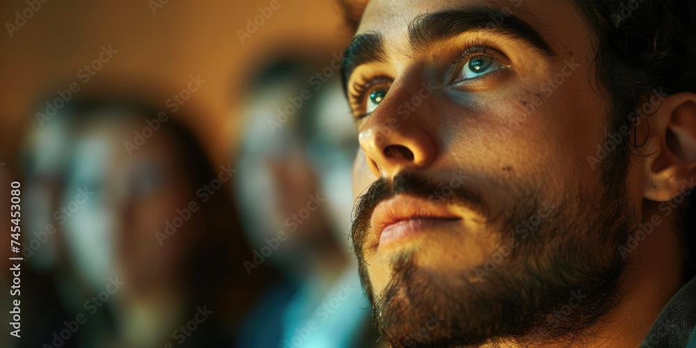A person at the audience in a conference, business event A person at the audience in a conference, business event