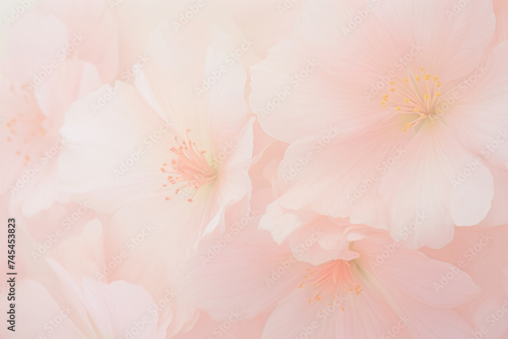 pastel pink flowers in full bloom, showcasing delicate petals and intricate details pastel pink flowers in full bloom, showcasing delicate petals and intricate details
