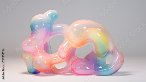 Abstract glass figurine Rainbow colors.