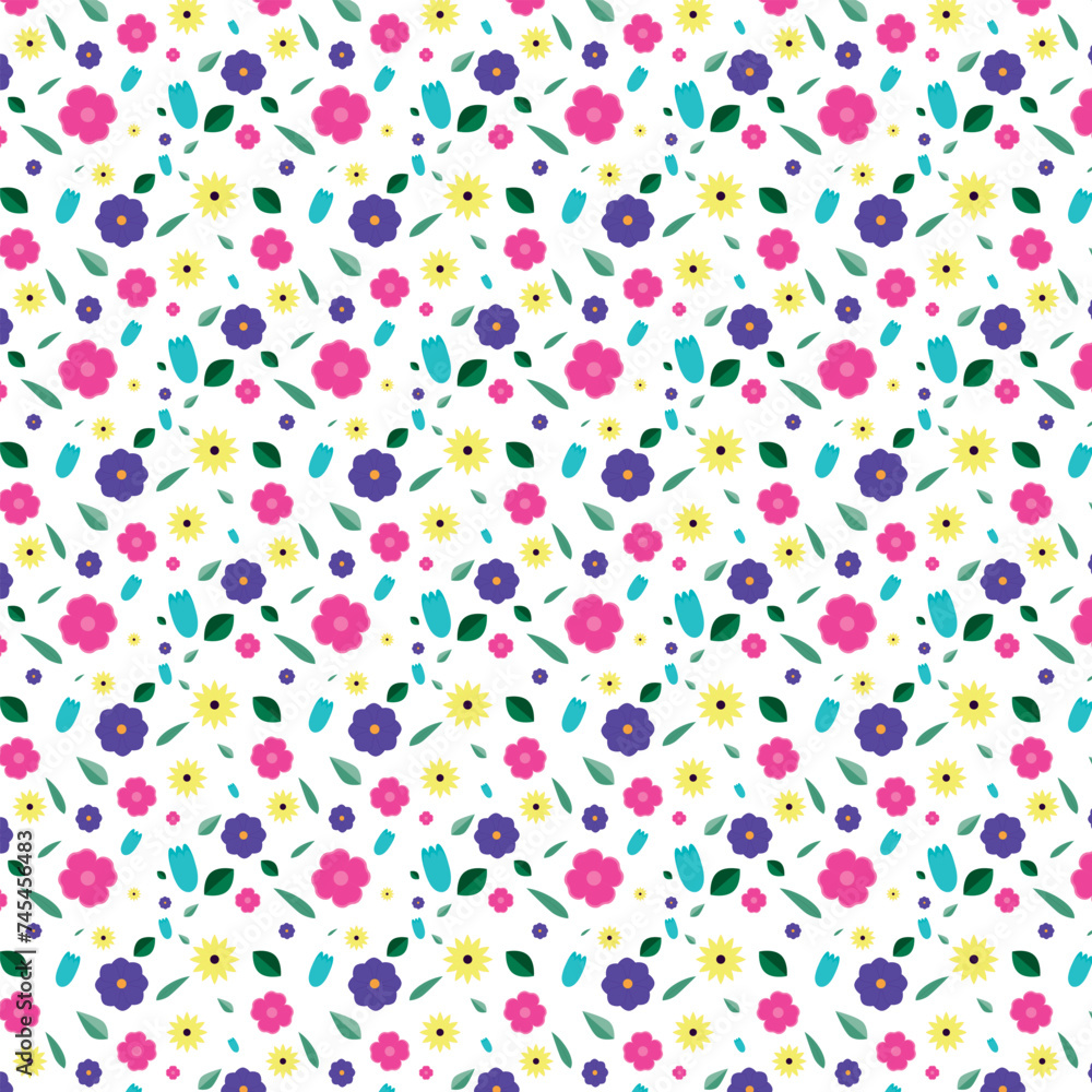 pattern with colorful flowers pattern with colorful flowers