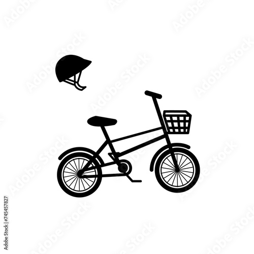 シンプルな黒い自転車のイラスト