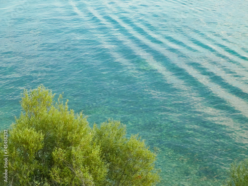 Fototapeta Naklejka Na Ścianę i Meble -  Beautiful water of Lake Ochrid as nature background.