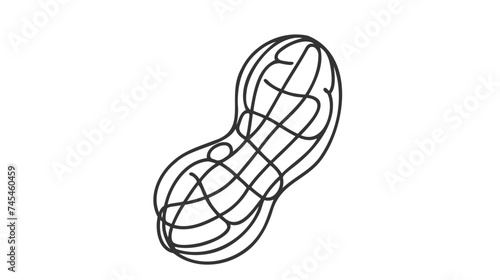 One single line drawing of whole healthy organic peanut for farm logo identity.