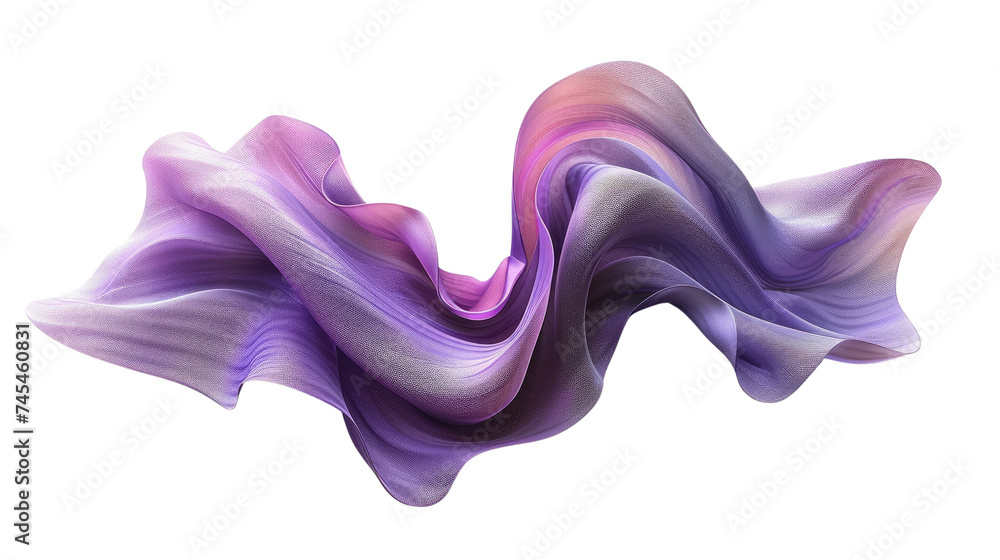 Purple shiny flow wave ribbon on transparent background Purple shiny flow wave ribbon on transparent background