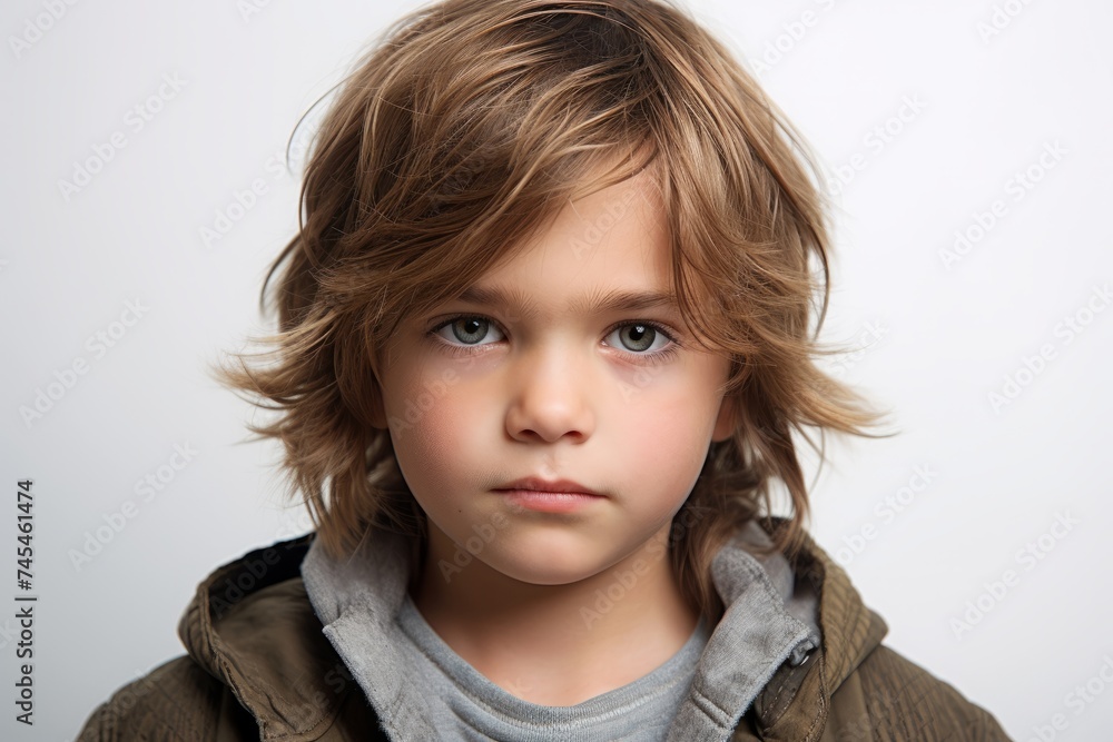 Portrait of a cute little boy with blond hair. Studio shot. Portrait of a cute little boy with blond hair. Studio shot.