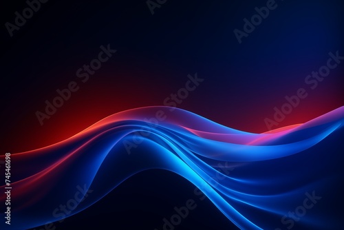 Vibrant Neon Waves, Dynamic Gradient Design on Dark Background for Banners, Wallpapers, Covers