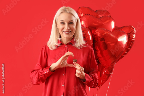 Mature woman with chocolate...