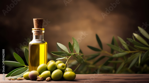 Fresh olive oil  olives background