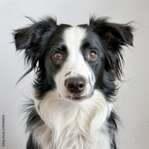 black and white border collie dog © GalgoAssets