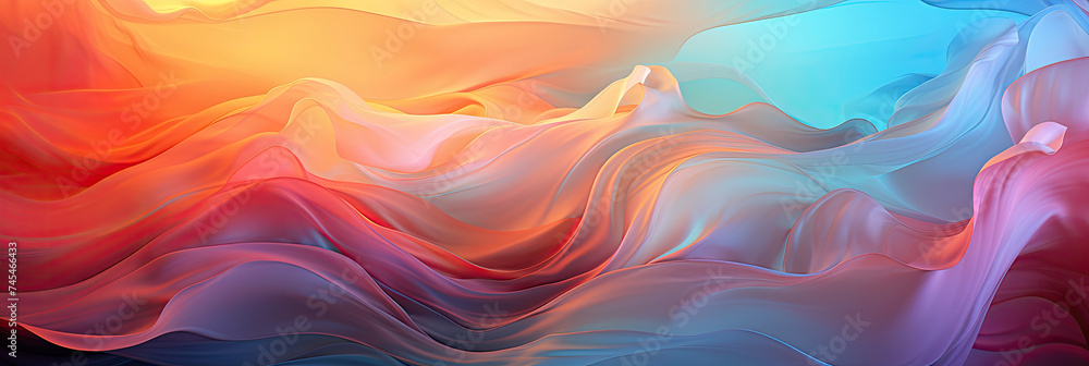 A vibrant multicolored background featuring wavy lines in various hues, creating a dynamic and energetic visual experience