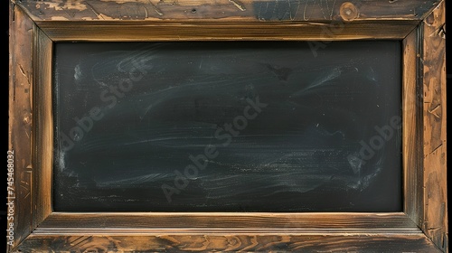Blank blackboard in wooden frame, cut out