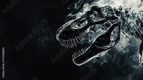 Tyrannosaurus Skeleton in Black Haze photo