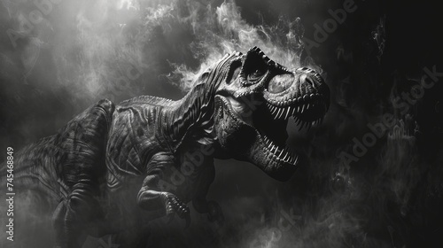 Tyrannosaurus Skeleton in Black Haze