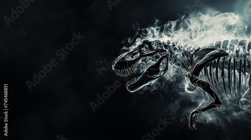Tyrannosaurus Skeleton in Black Haze © Mike