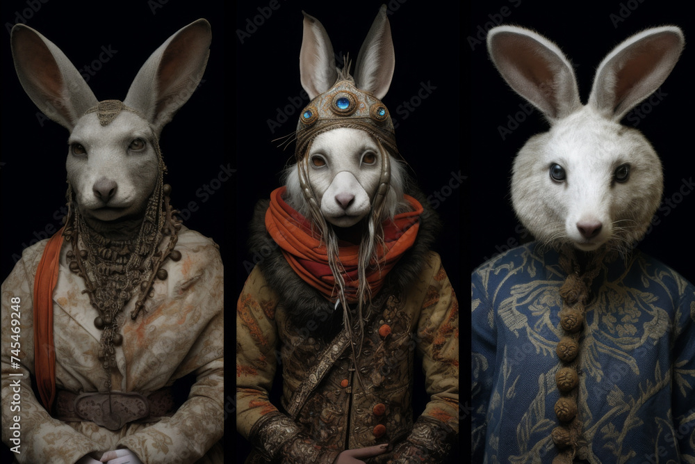 Fototapeta premium animal in ethnic unusual clothes