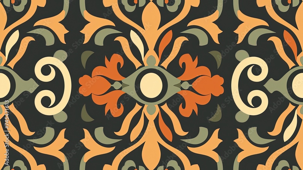 Abstract Pattern Background Wallpaper: Orange and Green Shapes Abstract Pattern Background Wallpaper: Orange and Green Shapes